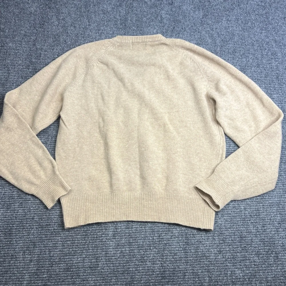 Pacific Club by NAK Mens XL V-Neck Sweater 100% Lambswool Tan Beige Knit